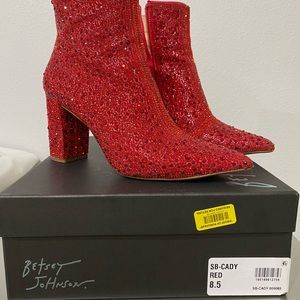 Betsey Johnson Red Boots size 8.5